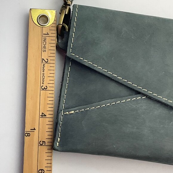 Portland Leather Goods Envelope Clutch Crossbody Bag Gray Convertible - Picture 5 of 15